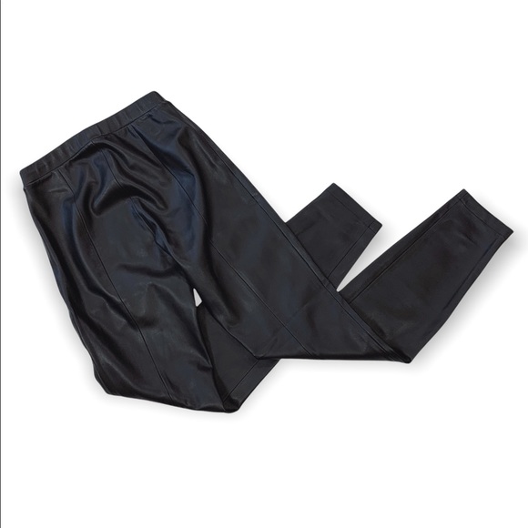 NWT All Saints Women's Isla Black Faux Leather Leggings 0 - Picture 5 of 9